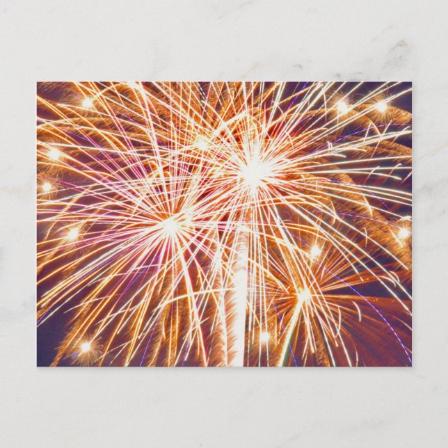 Fireworks "Congratulations!" Postcard (Front)