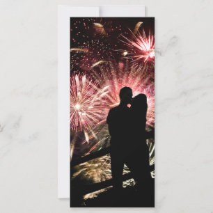 Fireworks Couple Kissing Silhouette