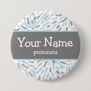 Fireworks Demiboy Pride Flag Pronouns Nametag 7.5 Cm Round Badge