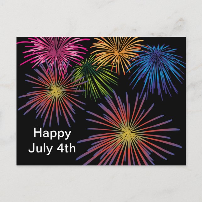 Fireworks Design July 4th Postcard (Front)