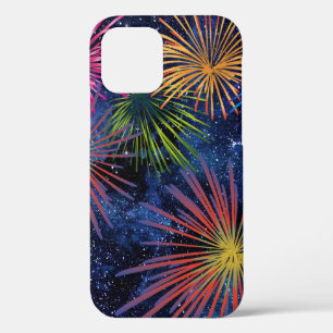 Fireworks Design on Dark Sky Background iPhone 12 Case