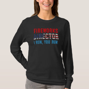 Fireworks Director  4th Of July Usa Flag Sunglasse T-Shirt
