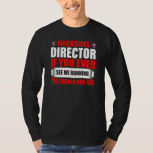 Fireworks Director  4th Of July Usa Flag Sunglasse T-Shirt