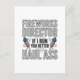 Fireworks Director Funny Patriotic Quote Shirt_1 Postcard