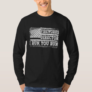 Fireworks Director I Run You Run 4th Of July Boy M T-Shirt