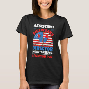 Fireworks Director Run America American Usa Flag 4 T-Shirt