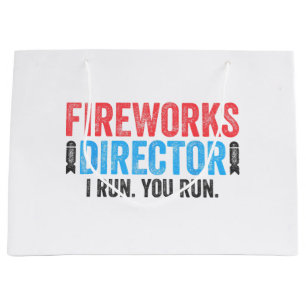 Fireworks Director T-Shirt 4th of July Shirt  Large Gift Bag
