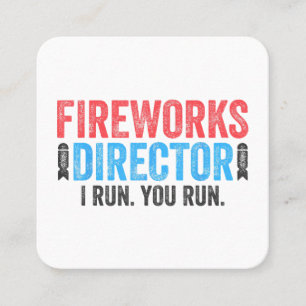 Fireworks Director T-Shirt 4th of July Shirt  Square Business Card