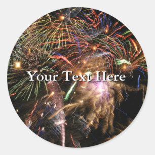 Fireworks Display Classic Round Sticker