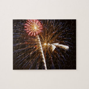 Fireworks display on Savannah River 2 Jigsaw Puzzle