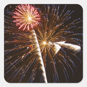 Fireworks display on Savannah River 2 Square Sticker