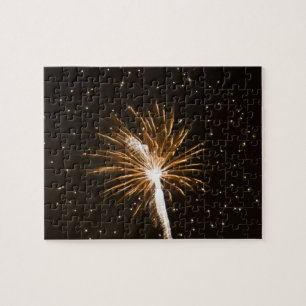 Fireworks display on Savannah River Jigsaw Puzzle