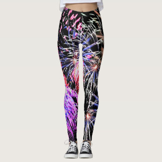 Fireworks Display, Patriotic, Holiday Leggings