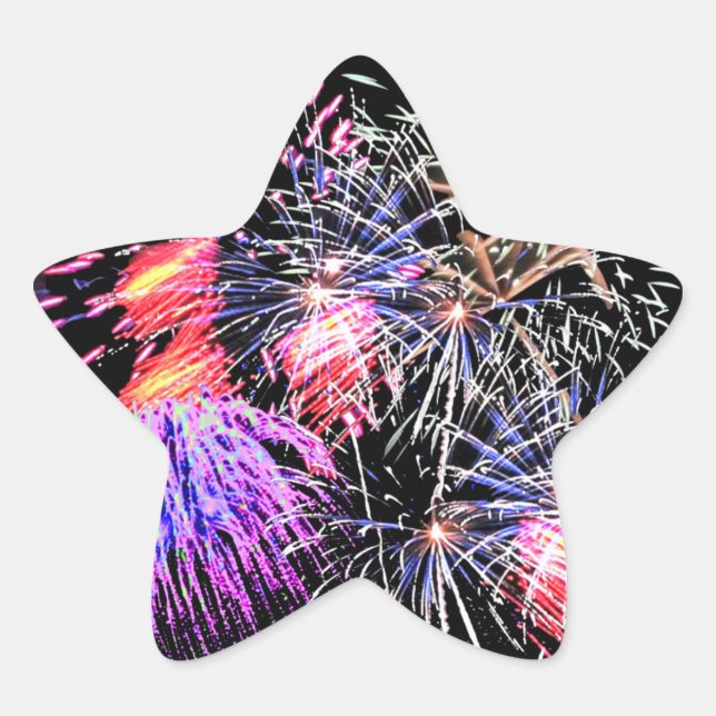 Fireworks Display Star Sticker (Front)