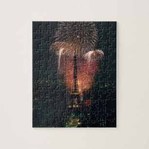 Fireworks, Eiffel Tower, Paris, France Jigsaw Puzzle