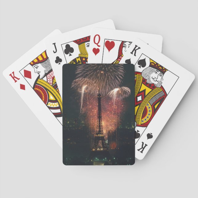 Fireworks, Eiffel Tower, Paris, France Playing Cards (Back)
