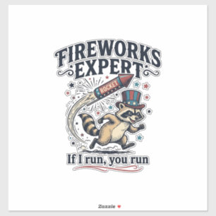 Fireworks Expert Raccoon Vintage Fourth of July Sh