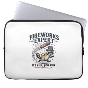Fireworks Expert Racoon Vintage Fourth of July Sh Laptop Sleeve
