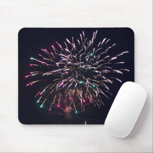 Fireworks Exploding at Night Fourth of July Photo Mouse Pad