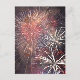 Fireworks Fire Party Sky Night Colourful Lights Ar Invitation Postcard