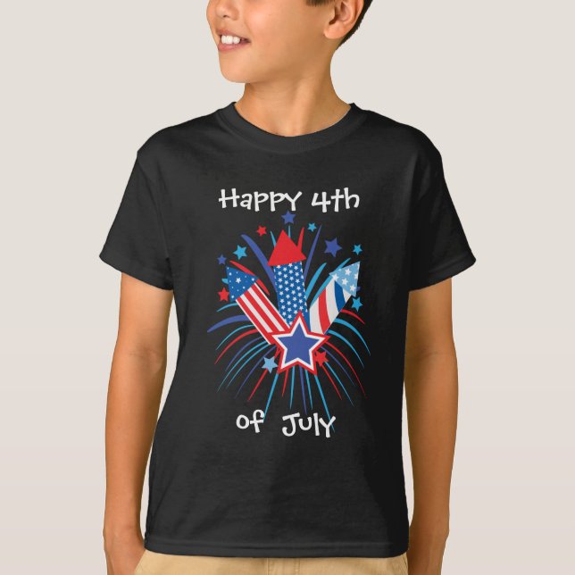 Fireworks for July 4th Kid's  T-Shirt (Front)