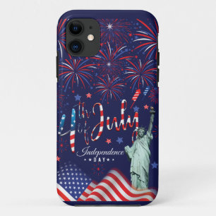 Fireworks Fourth Of July With The Statue Of Libert Case-Mate iPhone Case