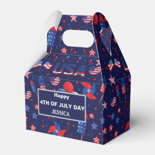 Fireworks Fourth Of July With The Statue Of Libert Favour Box