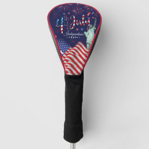 Fireworks Fourth Of July With The Statue Of Libert Golf Head Cover