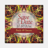 Fireworks Fractal Hearts Save the Date Announce