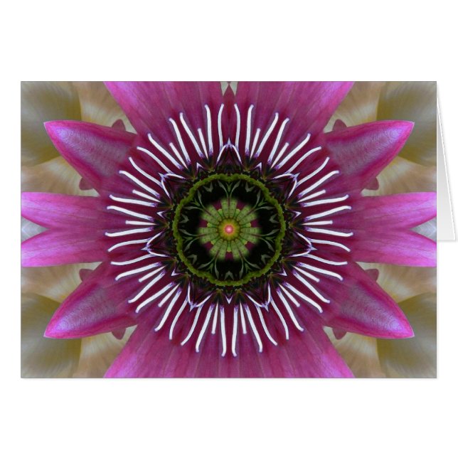 Fireworks Fuchsia Mandala Card (Front Horizontal)