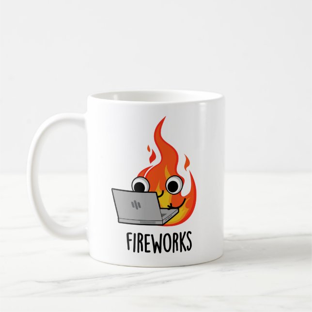 Fireworks Funny Fire Flame Pun  Coffee Mug (Left)