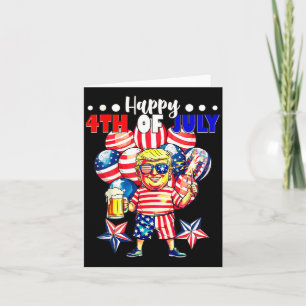 Fireworks Funny Trump Patriotic American Happy 4th Card