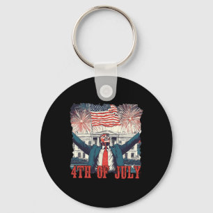 Fireworks Funny Trump Patriotic American Happy 4th Key Ring