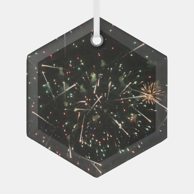 Fireworks Glass Tree Decoration (Front)