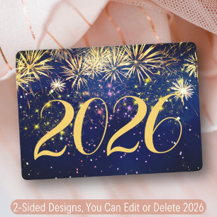 Fireworks Happy New Year & Christmas 2 Side Design Holiday Card