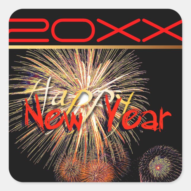 Fireworks Happy New Year Custom 2019 S Sticker (Front)