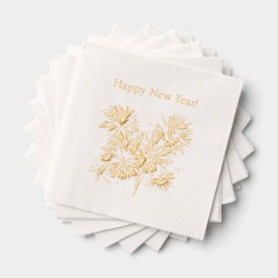 Fireworks Happy New Year Foil Napkins