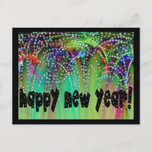 FIREWORKS ~ HAPPY NEW YEAR! HOLIDAY POSTCARD