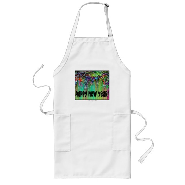 FIREWORKS ~ HAPPY NEW YEAR LONG APRON (Front)