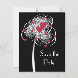 Fireworks & Hearts Tree Save the Date Announcement