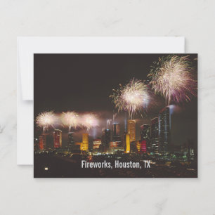 Fireworks, Houston, Texas Postcard