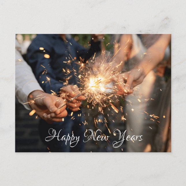 fireworks in hand postcard (Front)