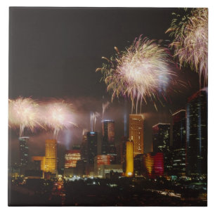 Fireworks in Houston Texas Tile