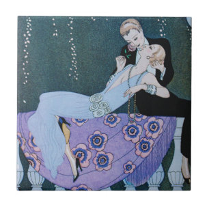 Fireworks in Paris Art Deco Tile