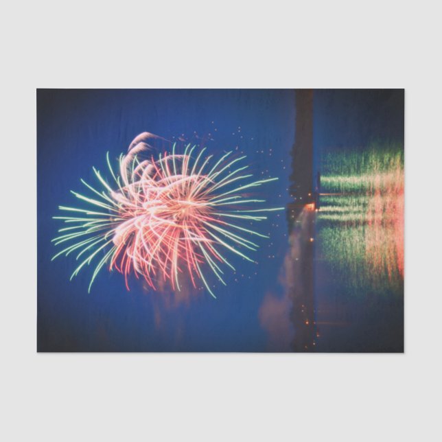 Fireworks Independence Day Colourful 4th Of July Tissue Paper (Front)