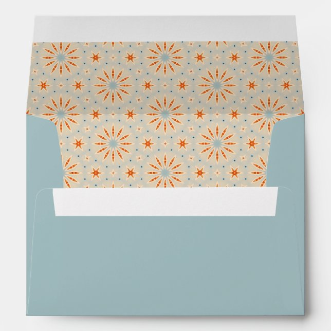 Fireworks-Inspired Pattern - Light Blue Envelope (Back (Bottom))