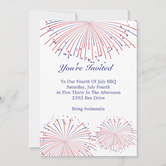 Fireworks Invitation (Front)