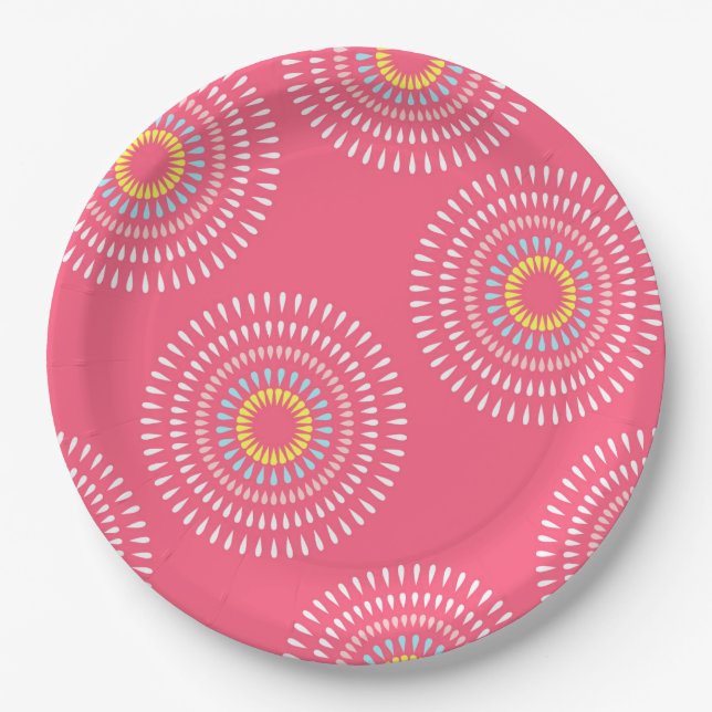 Fireworks Japanese Cherry Paper Plate (Front)
