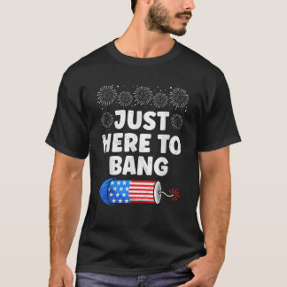 Fireworks JUST HERE TO BANG Funny Pyrotechnics Fir T-Shirt