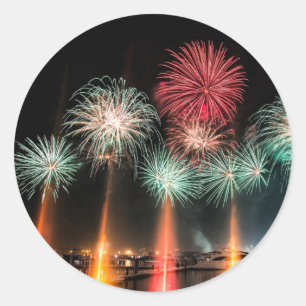 Fireworks...Let's celebrate Classic Round Sticker